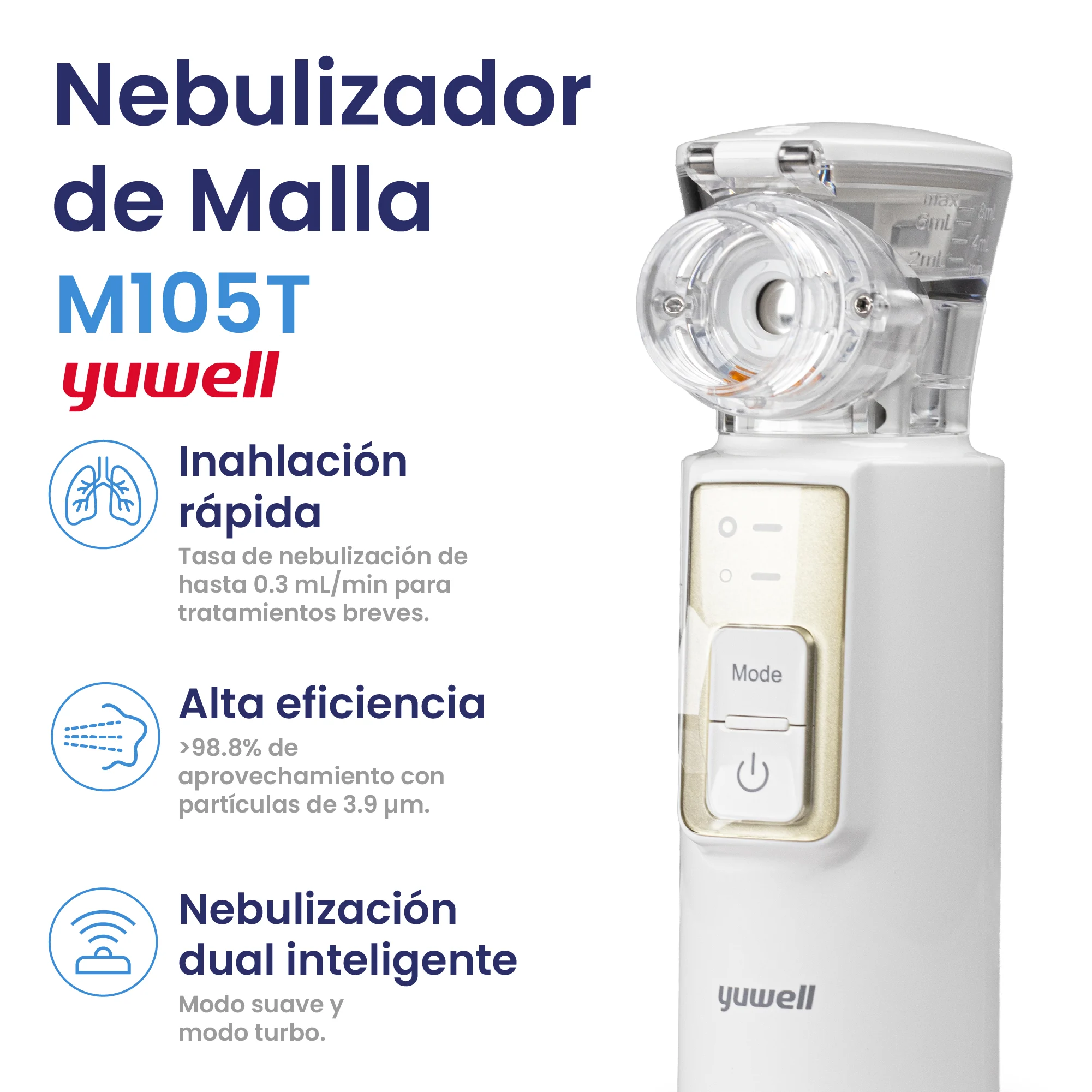 Nebulizador De Malla Portatil Yuwell M105t - Image 2